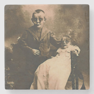 Zombie Broers en Zussen Stenen Onderzetter