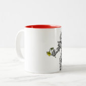 Zombie Broken Heart met ventilator Tweekleurige Koffiemok (Voorkant links)