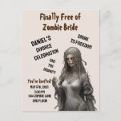 Zombie bruid echtscheiding partij uitnodiging vrij (Voorkant)