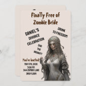 Zombie bruid echtscheiding partij uitnodiging vrij (Voorkant / Achterkant)