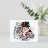 Zombie bruid en bruidegom bruiloft verloving aankondigingskaart (Staand voorkant)