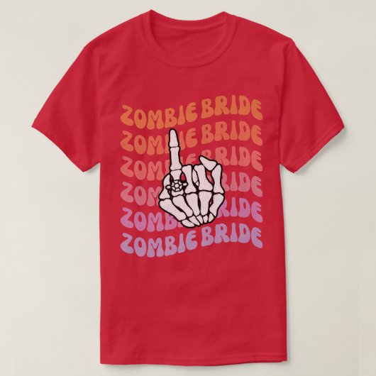 Zombie Bruid Tot de Dood Ons Ontslaat vrijgezellen T-shirt (Design voorkant)