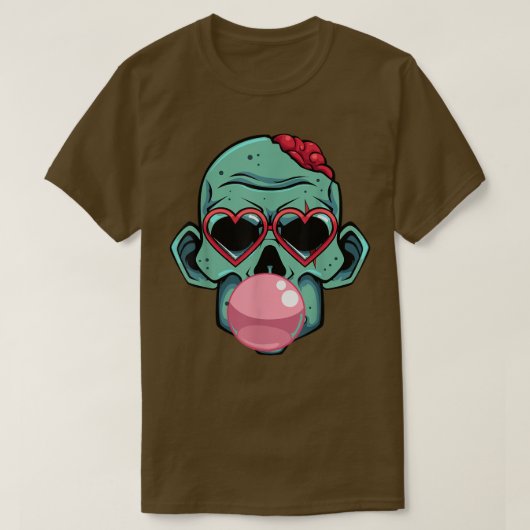 Zombie Bubblegum Lazy Halloween Costume Funny Mons T-shirt (Design voorkant)