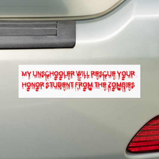 Zombie Bumpersticker (Op auto)