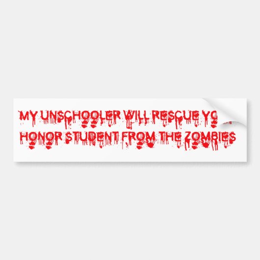 Zombie Bumpersticker (Voorkant)