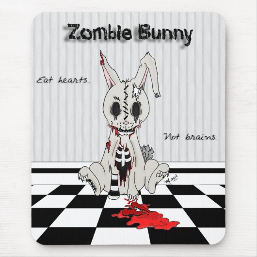 Zombie Bunny - met achtergrond Muismat (Voorkant)