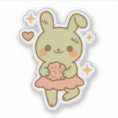 Zombie Bunny met Snoep Brain Sticker (Voorkant)