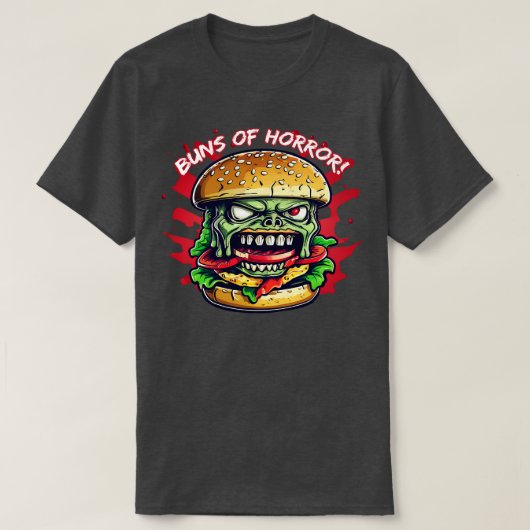 Zombie Burger Buns van Horror T-shirt (Design voorkant)