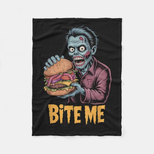 Zombie Burger Grappig Eten Halloween Fleece Deken (Voorkant)