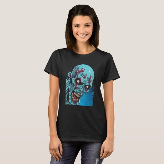Zombie by Haunted Horror Halloween 3 T-shirt (Voorkant volledig)