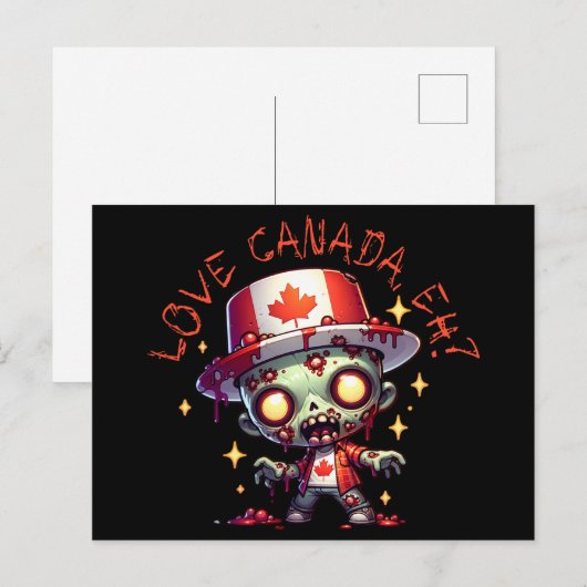 Zombie Canada Dag Briefkaart (Voorkant / Achterkant)