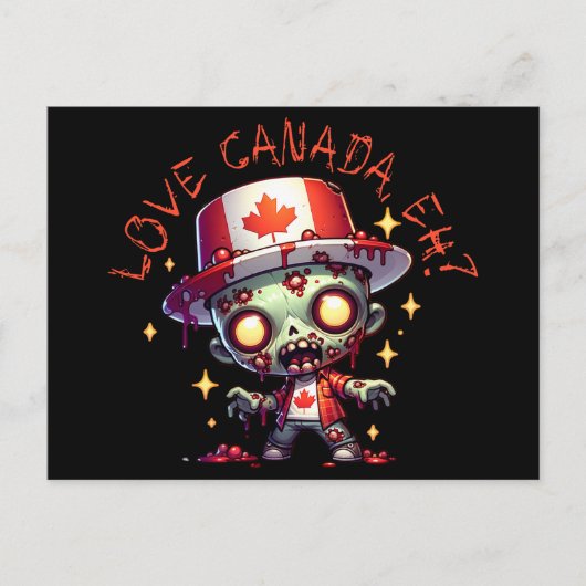 Zombie Canada Dag Briefkaart (Voorkant)