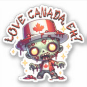 Zombie Canada Dag Sticker (Voorkant)
