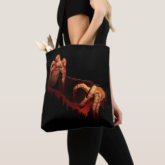 Zombie Canvas tas Halloween Gory Scary Zombie Bag (Dichtbij)