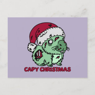 Zombie Capybara Christmas Briefkaart