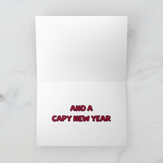 Zombie Capybara Christmas Kaart (Binnen)