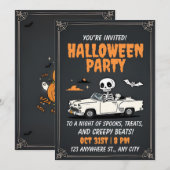 Zombie Car Halloween Party Uitnodiging (Voorkant / Achterkant)