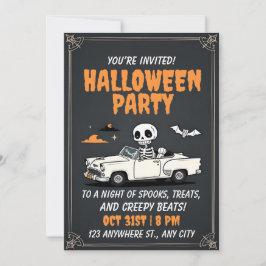 Zombie Car Halloween Party Uitnodiging