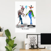 Zombie Cartoon 9373 Poster (Thuiskantoor)