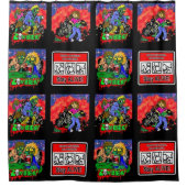 Zombie Cartoon Pattern Douchegordijn (Voorkant)