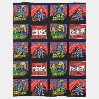 Zombie Cartoon Pattern Fleece Deken