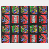 Zombie Cartoon Pattern Fleece Deken (Voorkant (Horizontaal))