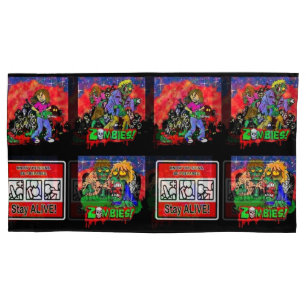 Zombie Cartoon Pattern Kussensloop