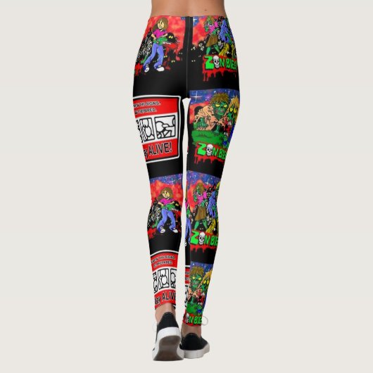 Zombie Cartoon Pattern Leggings (Achterkant)