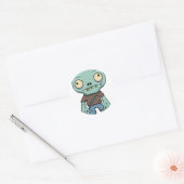 Zombie-Cartoon Ronde Sticker (Envelop)