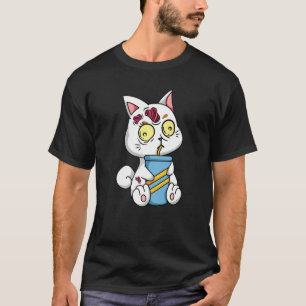 Zombie Cat Drink Lazy Halloween Costume Spooky T-shirt