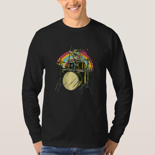 Zombie Cat Drummer T-shirt (Voorkant)