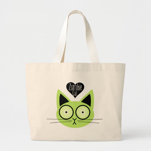 Zombie Cat Grote Tote Bag (Voorkant)