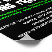 Zombie Cat Horror Movie Poster, Groen, Aangepast f Poster (Hoek)