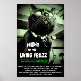 Zombie Cat Horror Movie Poster, Groen, Aangepast f Poster