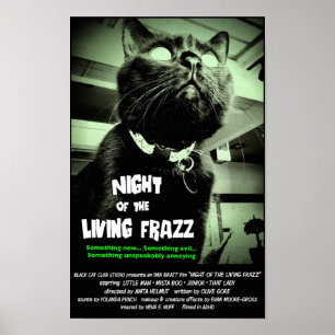 Zombie Cat Horror Movie Poster, Groen, Aangepast f Poster
