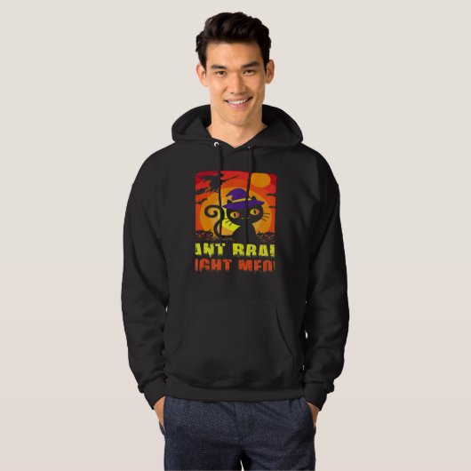 Zombie Cat Humorous Want Brain Right Meow Ee Hoodie (Voorkant volledig)