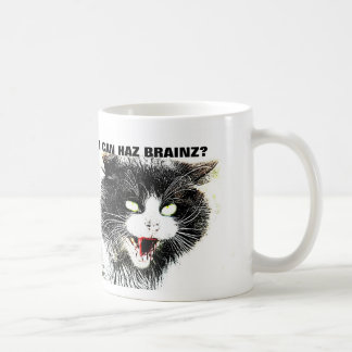 Zombie Cat I Can Haz Brainz Coffee Mok