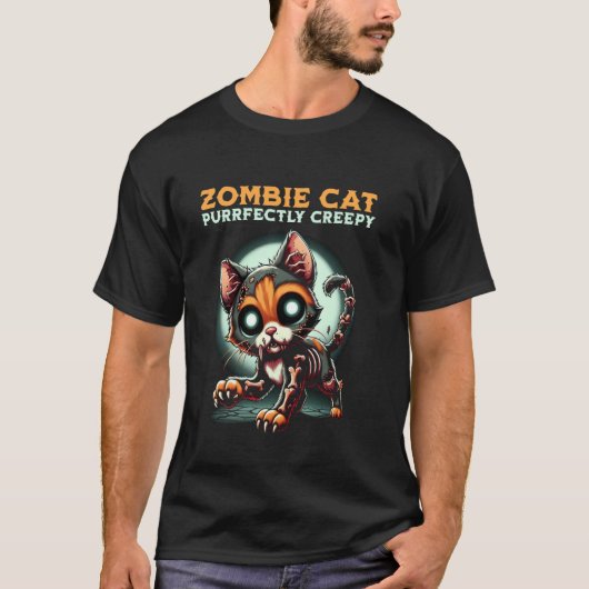Zombie Cat Purrfectly Creepy T-shirt (Voorkant)