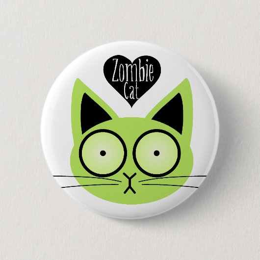 Zombie Cat Ronde Button 5,7 Cm (Voorkant)