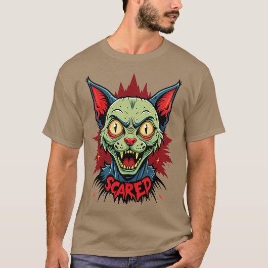 zombie Cat Scared T-shirt (Voorkant)