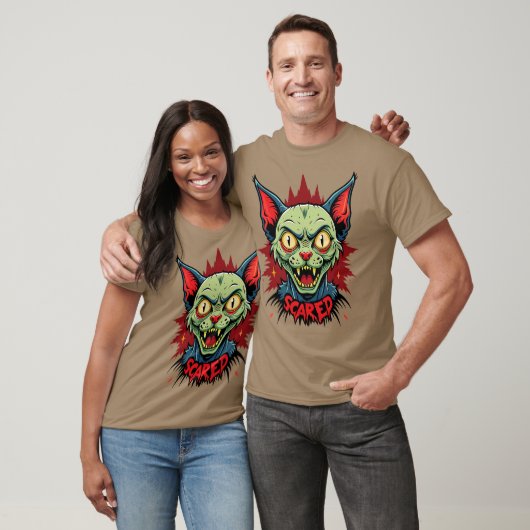 zombie Cat Scared T-shirt (Unisex)