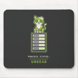 Zombie Cat Server Rack Sysadmin Halloween Humor Muismat