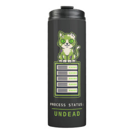Zombie Cat Server Rack Sysadmin Halloween Humor Thermosbeker