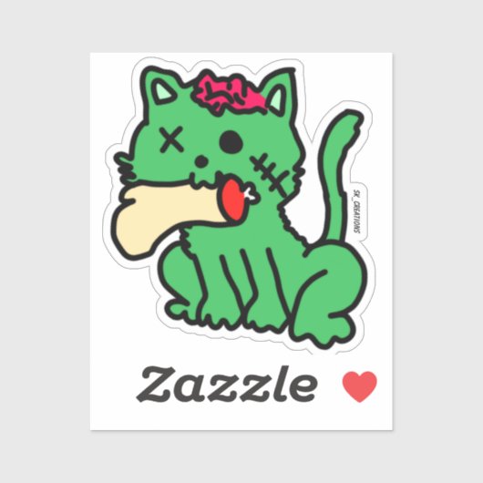 Zombie Cat Sticker (Vel)