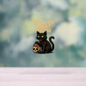 Zombie Cat – Trick or treat Meow Halloween Design Acryl Bord (Neutraal)