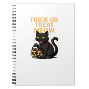 Zombie Cat – Trick or treat Meow Halloween Design Notitieboek