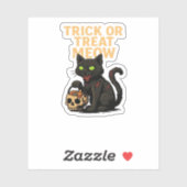 Zombie Cat – Trick or treat Meow Halloween Design Sticker (Vel)