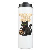 Zombie Cat – Trick or treat Meow Halloween Design Thermosbeker (Voorkant)