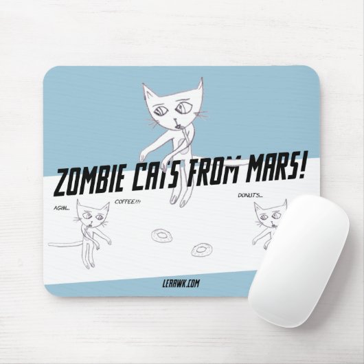 Zombie Cats van Mars #05b Muismat (Met muis)