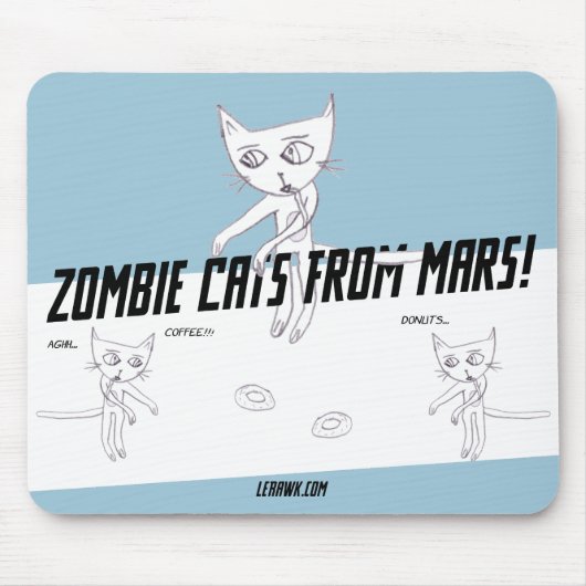 Zombie Cats van Mars #05b Muismat (Voorkant)